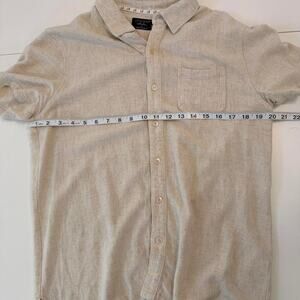 Little Bipsy Linen Blend Button-Up Shirt Men’s Small Oatmeal